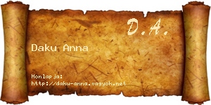Daku Anna névjegykártya